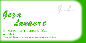 geza lampert business card