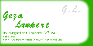 geza lampert business card